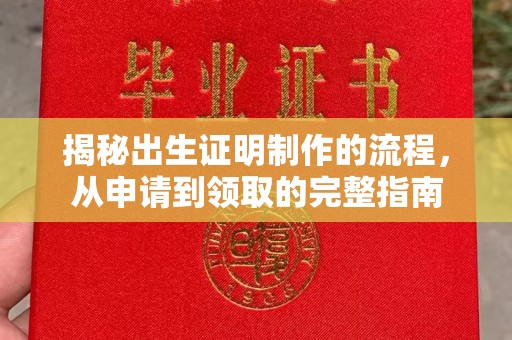 新华揭秘出生证明制作的流程，从申请到领取的完整指南