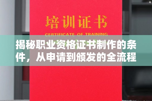 新华揭秘职业资格证书制作的条件，从申请到颁发的全流程解析