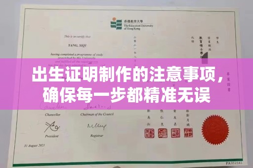新华出生证明制作的注意事项，确保每一步都精准无误