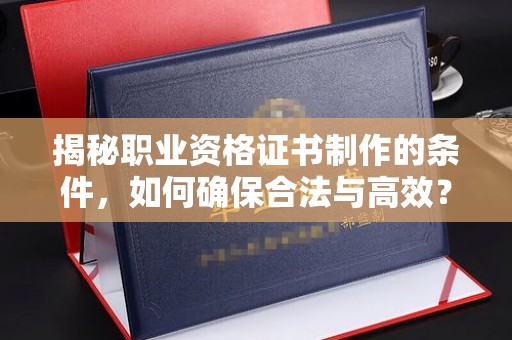 新华揭秘职业资格证书制作的条件，如何确保合法与高效？