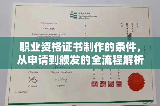 新华职业资格证书制作的条件，从申请到颁发的全流程解析